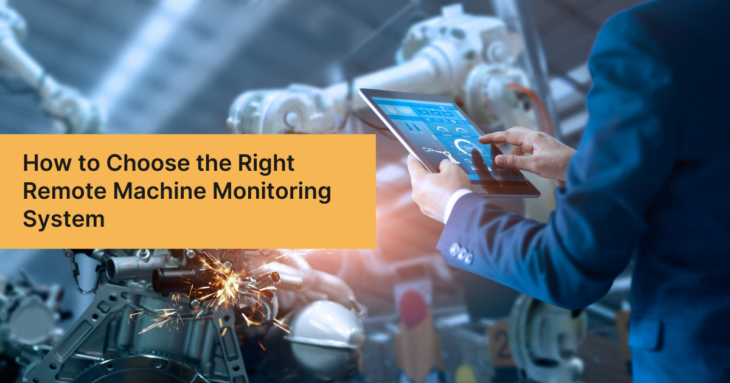 Comparison of various remote machine monitoring systems displayed on a laptop screen in a manufacturing environment